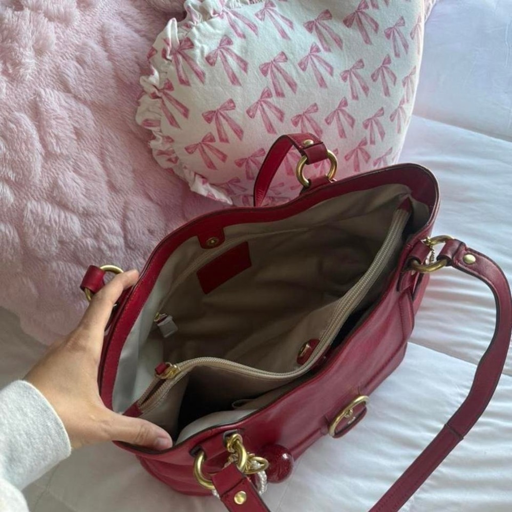 Y2K Coach Cherry Red Tote Bag/Purse - Picture 4 of 7